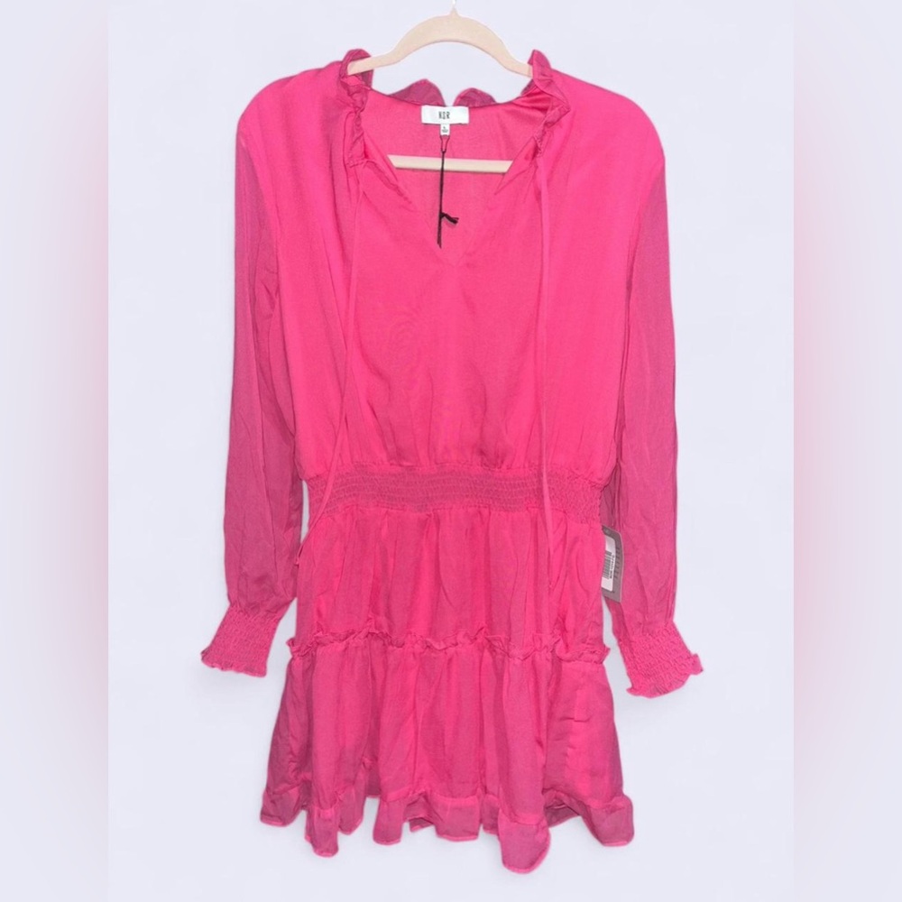NSR Pink Tiered Ruffle Dress – Size Large, NWT
